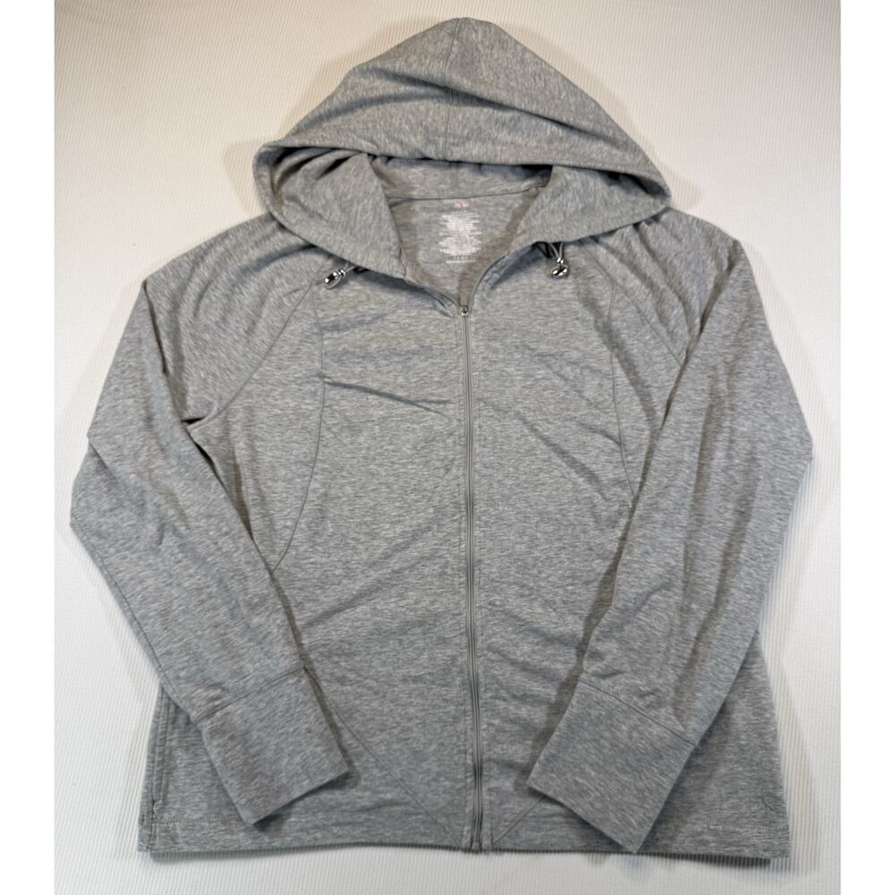 Danskin Now Hoodie Youth XL Gray Zip Up Sweatshirt